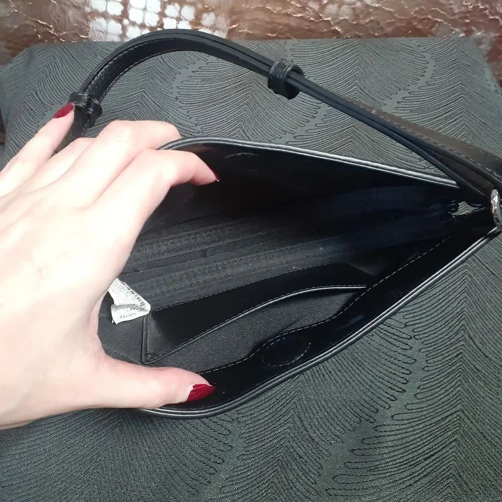 Zara Minimalist Black Faux Leather Shoulder Bag - Picture 9 of 16